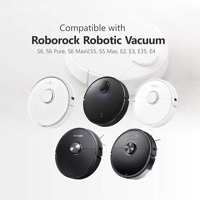 Vacuum Mop Replacement Pads Compatible With Roborock S5,S5 Max,S6,S6 MaxV, E4,S6 Pure,Q7,Q7 Max,Q5,Q5 Pro,Q5 Pro+,Q8 Max,E5,E35,E2,E25,Q8 Max+ Robot Vacuum,2 Pack Microfiber Mop Pads