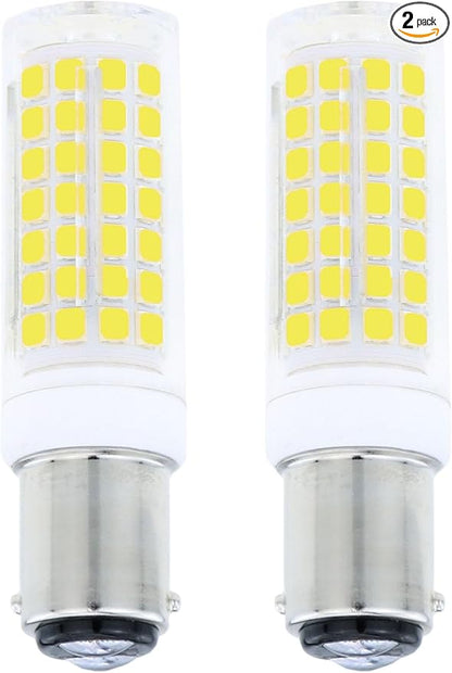 BA15D Led Bulbs 6W Dimmable 120V,B15 Double Contact Bayonet Base,Daylight White 6000K,60W JD Type T3/T4 Halogen Equivalent Replaces for Sewing Machine(2-Pack)