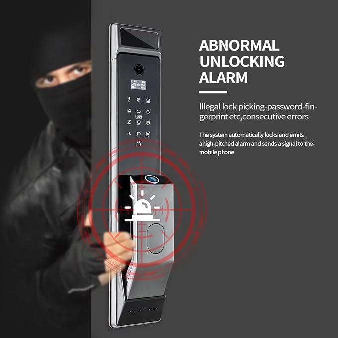 Sophies Smart Door Lock with Camera, Wi-Fi Smart Locks Fully Automatic 3D Face Recognition Smart Biometrics Fingerprint Door Lock Tuya Remote Control NFC Password with Doorbell