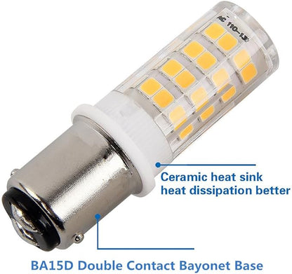 BA15D led bulb 120V Double Bayonet base 5 Watt Warm White 3000K for Sewing Machine Lamp, Non-dimmable (Pack of 4)