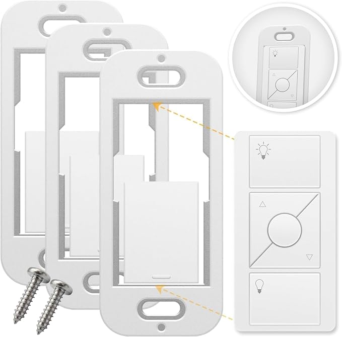 SplashNColor Wallplate Brackets for Lutron Caseta Pico Remote, 3-Pack – Seamless Remote Snap-in Installation Wall Bracket for Lutron Smart Switch, Durable Wall Mount Design for Lutron Pico Remote