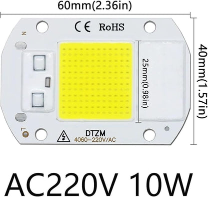 10pcs a lot 50W AC220V LED COB Chip Engine Smart IC Chips for DIY LED Floodlight Spotlight Lamp(White 6000-6500K)