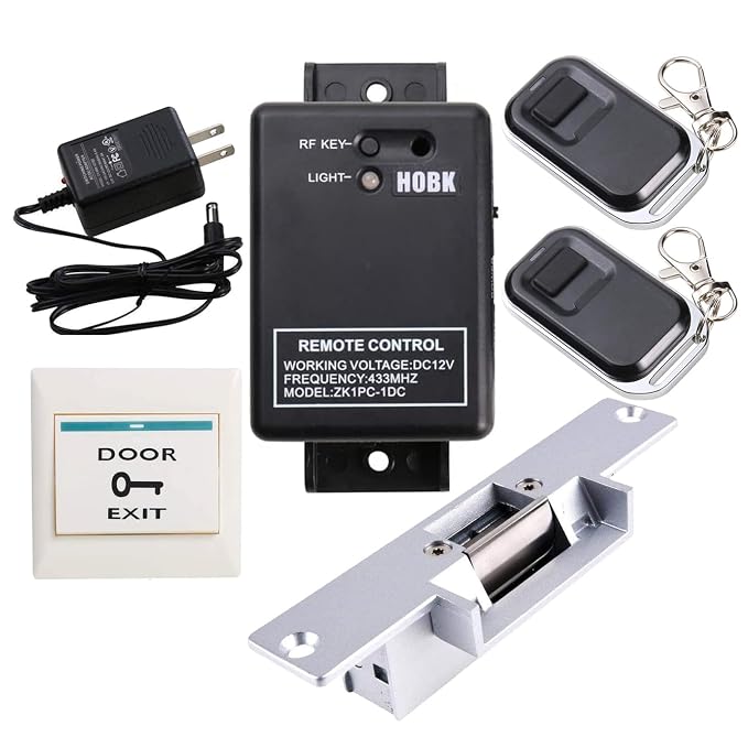 433MHz RF Wireless Door Remote Control System Kit with Strike Lock | Works with 1100Lbs Fail Secure Electric Strike Lock, Perfect for Residential & Commercial Door Entry Management