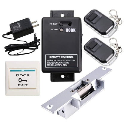 433MHz RF Wireless Door Remote Control System Kit with Strike Lock | Works with 1100Lbs Fail Secure Electric Strike Lock, Perfect for Residential & Commercial Door Entry Management
