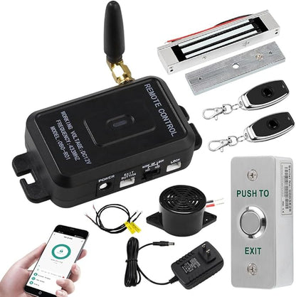 YiToo WiFi Tuya Access Control 180kg/350lbs Electric Magnetic Door Lock Kit System Gate Remote Control Smartphone APP Control