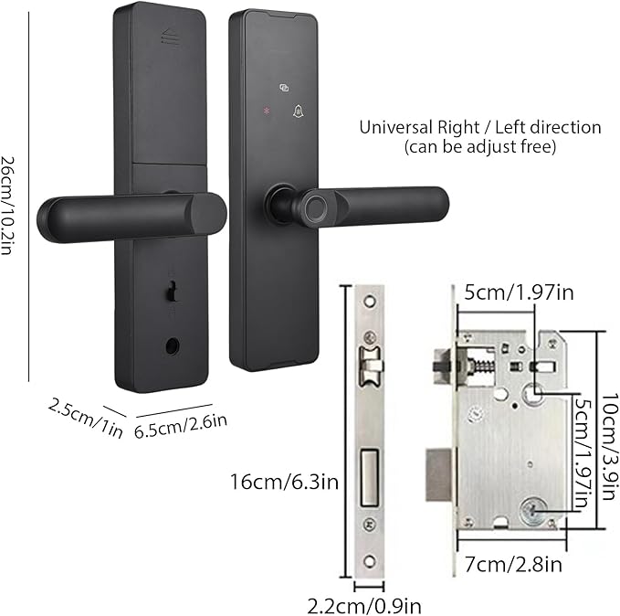 Smart Lock WiFi Keyless Entry Door Lock TY APP, Fingerprint, Password, Card, Mechanical Key Unlocking Methods Door Lock for 35-60mm Thickness Office Home Bedroom Door