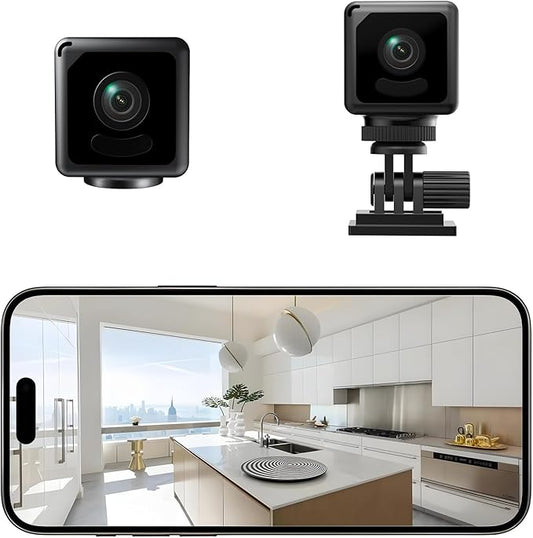 Mini 4K HD WiFi Security Camera - Wireless Small Camera with Night Vision,Nanny Cameras for Indoor Home Cameras,Motion Detection, Pet/Baby Monitor, APP Control, Cloud & SD Storage