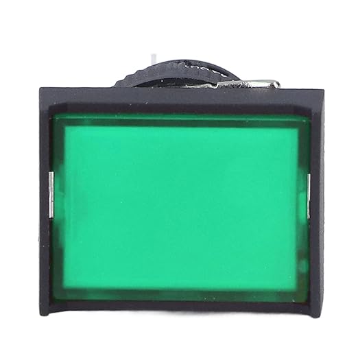 25Pcs Micro Squares Push Button Switch 16mm 12V Self Locking with Light ABS Brass for Automation Equipment DIY Electrical Installation (Green)