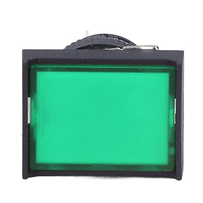 25Pcs Micro Squares Push Button Switch 16mm 12V Self Locking with Light ABS Brass for Automation Equipment DIY Electrical Installation (Green)