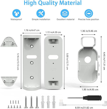 Huafly Outlet Wall Mount for Blink Video Doorbell (2nd Gen), with Outlet Wall Mount for Sync Module Core, Adjustable 0-45-Degree Blink Doorbell Camera Mount for Outdoor&Indoor