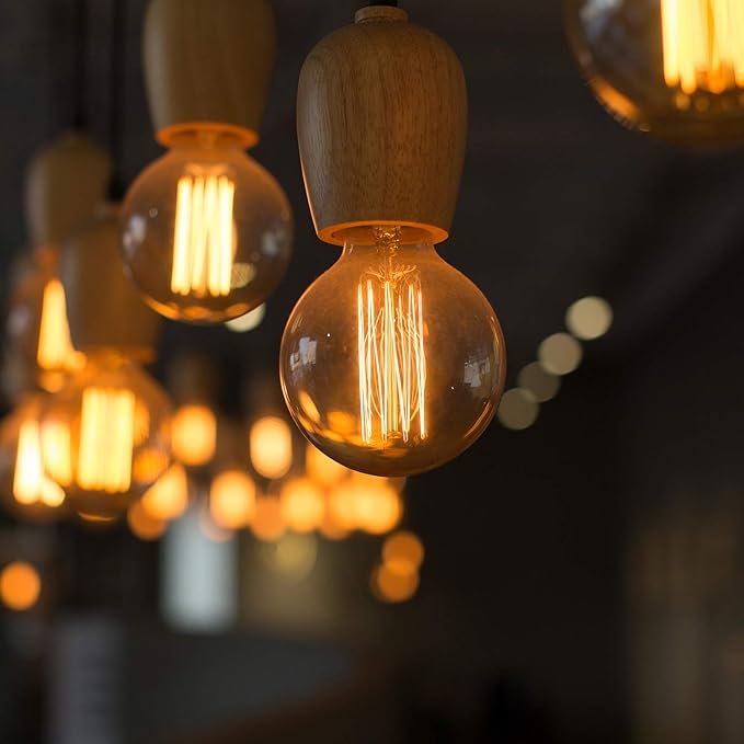 LED Edison Light Bulbs, 2700K Soft White, 6-Pack, Vintage Bulbs 40 Watt Equivalent, Filament Bulb, A19 Decorative LED Light, 5W, 500LM, Dimmable, Clear Glass, E26 Base