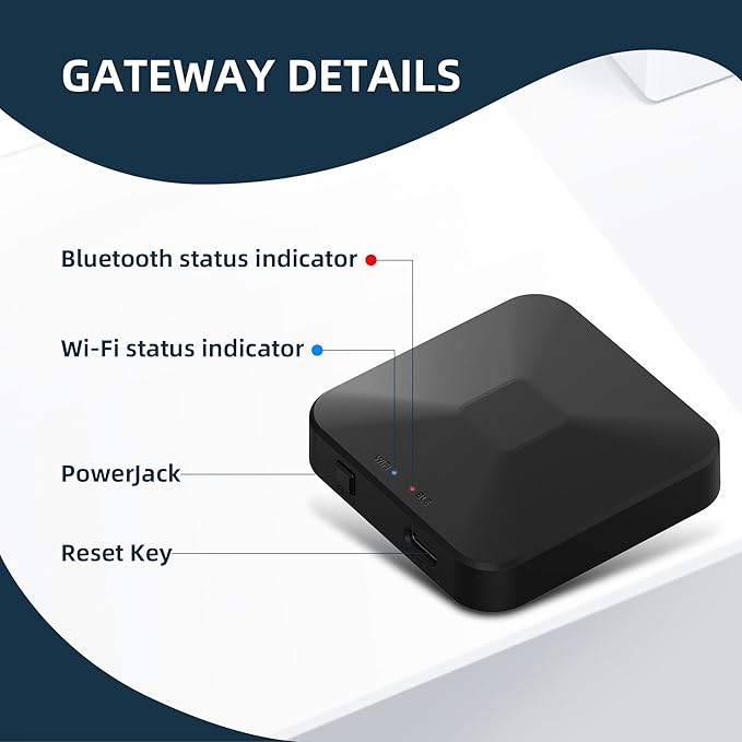 TUYA Smart Lock WiFi Gateway, G2 Hub for Smart Door Lock, Simple Installation Remote Control Zigbee Bridge & Bluetooth to WiFi Gateway for Tuya Devices