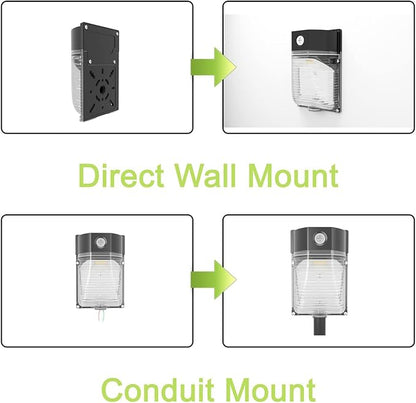 YXL 6PACK 30W 3600LM LED Wall Pack Lights with Dusk to Dawn Photocell, AC100-277V 5000K Wall Pack Lights Outdoor Led, IP65 Waterproof, ETL Listed, for Porch Garden Garage Warehouse Hotel Lighting.