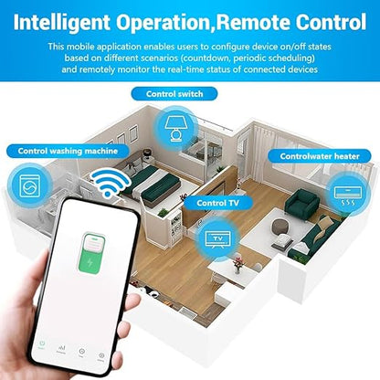 WiFi Circuit Breaker, 1P+N 63A 230V Smart Home Wireless Remote Control Switch Timer Voice Control Compatible with Smart Life TUYA APP DIN Rail Mounted