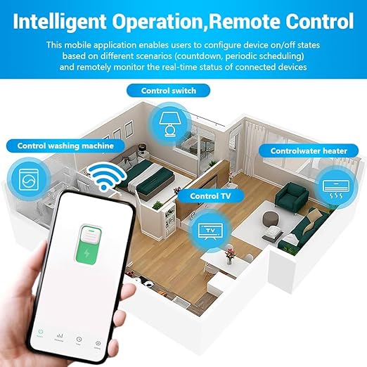 WiFi Circuit Breaker, 1P+N 6A 230V Smart Home Wireless Remote Control Switch Timer Voice Control Compatible with Smart Life TUYA APP DIN Rail Mounted