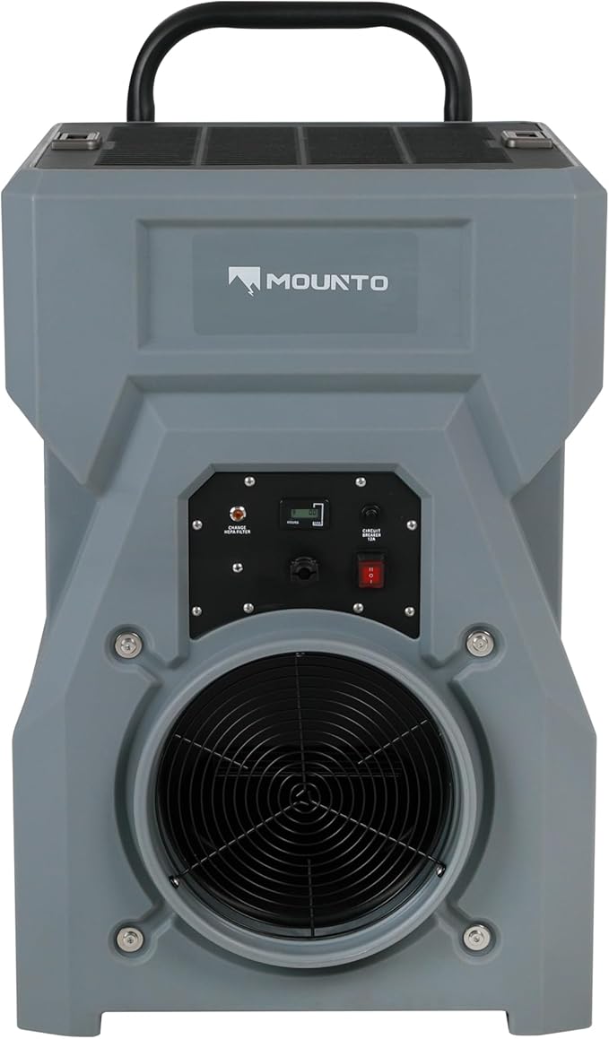 MOUNTO 1000cfm Portable Industrial Air Purifier Negative Air Scrubber - Powerful 1HP Motor, True HEPA Filter, 2-Speed, Handle and wheels 3-Year Warranty