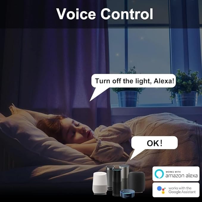 XENON Smart Plug Power Strip，Surge Protector with 4 Individually Controlled Smart Outlets, Voice Control,4 USBs (incl. 20W USB-C), Compatible with Alexa and Google Home,5Ft Extension Cord