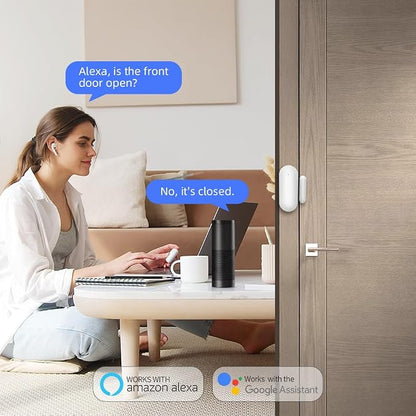 Door/Window Sensors Alarm System,Triggers APP Alarm NotificationImmediately Upon Door Opening, WiFi-Connected Smart Life Tuya Control for Apartment,Kids Safety