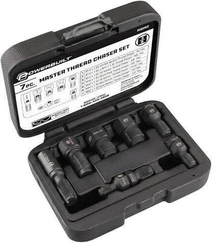 Powerbuilt 7pc Master Thread Repair Chaser Set (O2, Spark Plug & Fasteners)