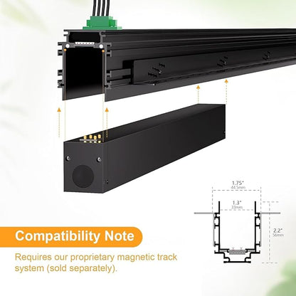 Magnetic Floodlight Track Head 4 Pack, 24V 15W LED Lamp for Track Light, Dimmable Linear Floodlight with APP & Remote Control, Adjustable 3000K-6000K Color Temperature, for Ceiling Lighting