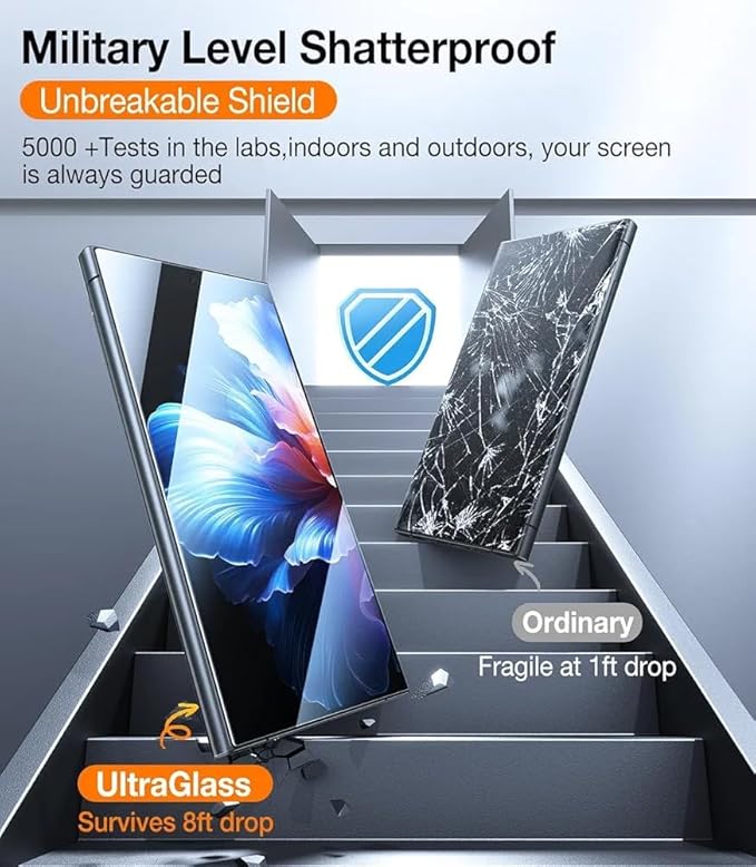UltraGlass Unbreak Top 9H+ Glass for Samsung Galaxy S24 Ultra Screen Protector [Military Grade Shatterproof & Longest Durable] Screen Protector S24 Ultra Tempered Glass, Auto Installation, 2 Pack