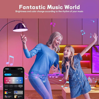 Smart LED Bulbs, Bluetooth Light Bulbs, RGB+CCT Color Changing Light Bulbs with App Control, A19, E26, 10W Music Sync and 8 Scene Mode for Living Room Bedroom Party (Not Support WiFi/Alexa) (4)