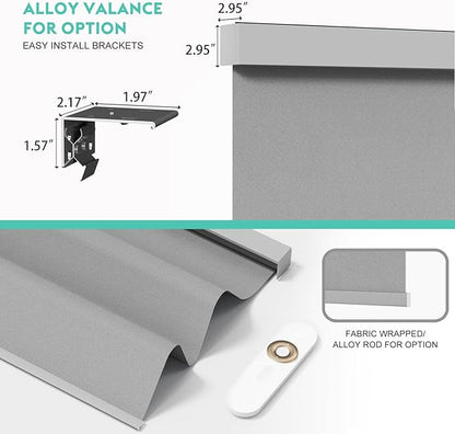 Motorized Blinds with Remote, Blackout Smart Automatic Electric Blinds for Windows Compatible with Alexa Homekit, Cordless Indoor Motorized Roller Shades with Custom Size（Silver Shade）