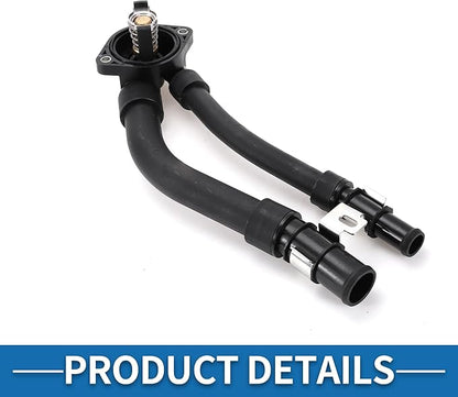 Car Thermostat No.1322000015 Engine Coolant Thermostat Housing Assembly for Mercedes Benz for Smart Fortwo 2008-2015 Plastic Black Durable