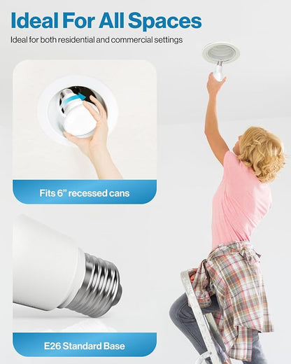 Sunco 6 Pack BR40 LED Light Bulbs, Indoor Flood Lights, Recessed Can Light Bulb, 1400 LM, 17W (100W Equivalent), 4000K Cool White, Dimmable, E26 Base, for Home, Bedroom, Kitchen UL