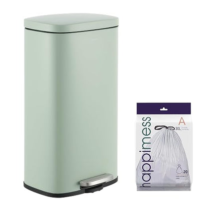 happimess Curtis 8 Gal Step Trash Can Soft Close 25", Pistachio Gelato
