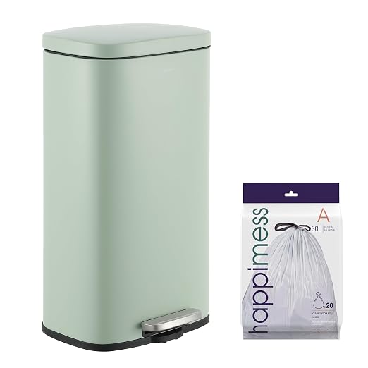 happimess Curtis 8 Gal Step Trash Can Soft Close 25", Pistachio Gelato