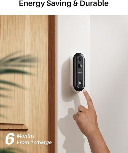 WUUK Doorbell Camera Wireless No Subscription 2K, Wired Video Doorbell