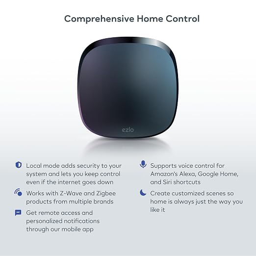 EzloPlus Whole Home Leak Protection Kit | Includes 1 Smart Home Hub + 2 Water Leak Sensors + 1 1¼" Z-Wave Smart Water Shut-Off Valve