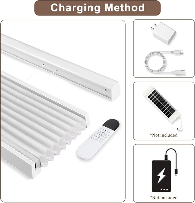 Godark Motorized TDBU Cellular Shades with Remote Control Smart Honeycomb Blinds Compatible with Alexa Google Home Smarthings Custom Double Cellular Light Filtering for Indoor Windows Doors-White