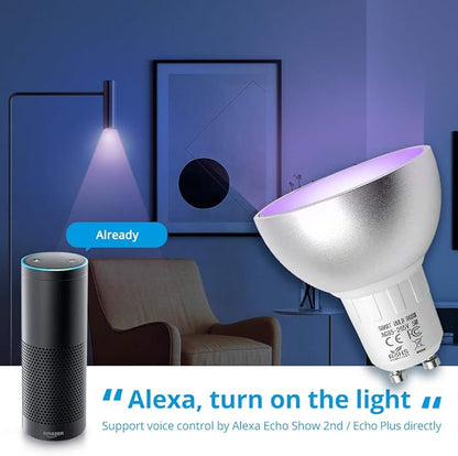 BENEXMART Zigbee GU10 Smart LED Bulb 5W RGBW Compatible with Tuya SmartThings App Alexa Echo Plus Google Home Voice Control (zigbee GU10 1 Pack)