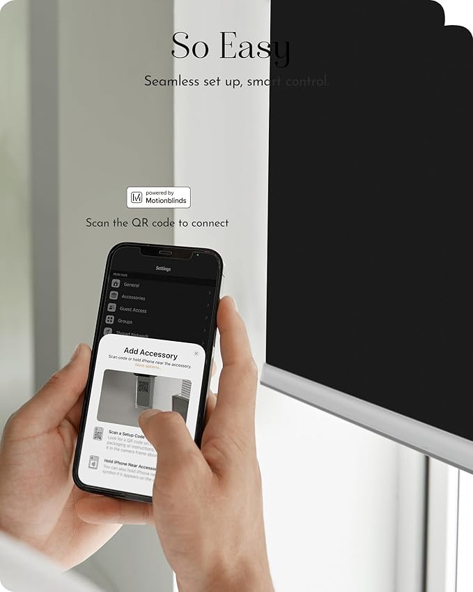 Graywind Smart Roller Shades 100% Blackout Window Blinds with APP Control Customized Automatic Shades for Home and Office(31" Wx72 H,Black)