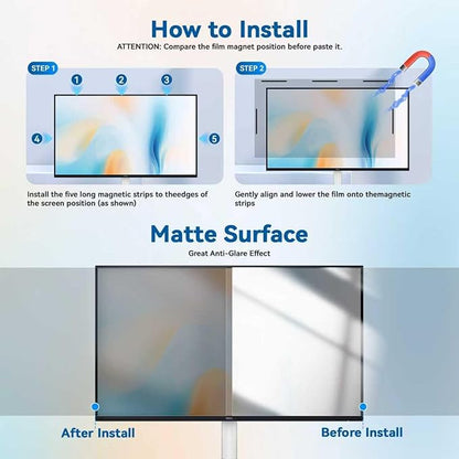 [2-Pack] Magnetic 23.8 Inch Computer Privacy Screen Protector for 16:9 Monitor, Removable 23.8in Private Filter for Anti Glare Block Blue Light, Screen Cover Shield Office Shade for Desktop TV Monitor