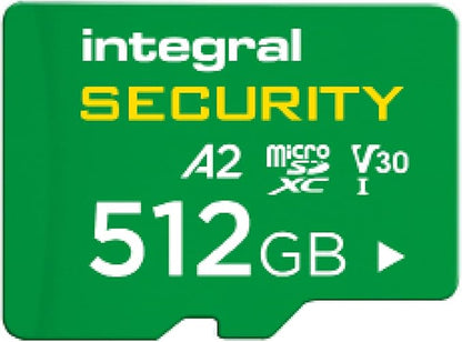 Integral 128GB High Endurance microSD Card, UHS-I V30 U3 A2, 4K for CCTV, Dash Cams, Home Security, Baby Monitors & Body cams, Up to 24 Hours Overwrite and 24,000 Hours Continuous Recording (512GB)
