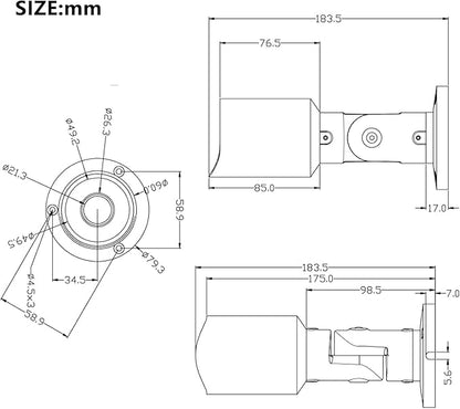 5MP PoE IP Security Camera, H.265 Bullet IP Camera with 105° Wide Angle, 2.8mm Lens, 80ft Night Vision, Compatible with Third-Party NVRs and Software (White)