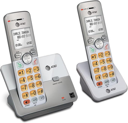 AT&T EL51203 DECT 6.0 2-Handset Cordless Phone with Full-Duplex Speakerphone, Backlit Display & Lighted Keypad, Caller ID/Call Waiting, Intercom, ECO Mode