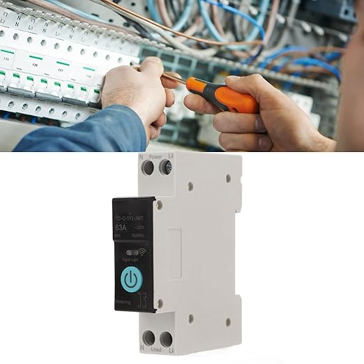 Din Rail Circuit Breaker - Smart WiFi Switch | Mobile Phone Remote Control, 3 Timing Modes for Intelligent Household Appliances