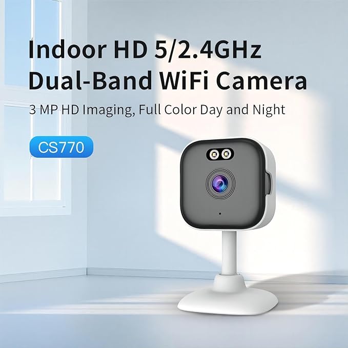 EVERSECU 5Ghz WiFi Camera 2K, Indoor Home Security Cameras for Baby/Elder/Dog/Pet Camera with Phone app,24/7 SD Card Storage, Compatible with Alexa, Supports RTSP&ONVIF