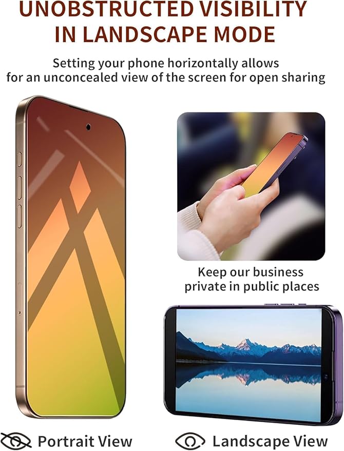 Privacy Screen Protector for iPhone 17 Pro 6.3-Inch,Anti-Spy Private Glass Film Anti-Blue Light No Bubble Anti-Scratch Full Coverage Gradient Green，2-Pack