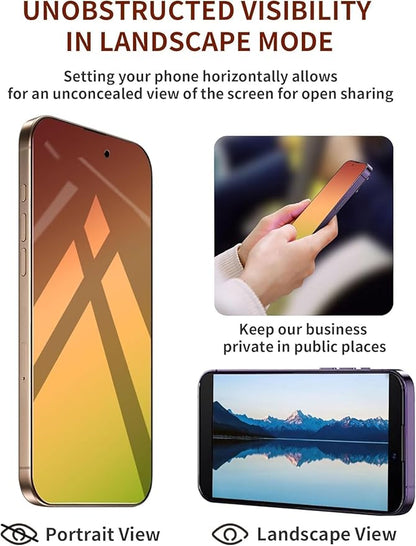 Privacy Screen Protector for iPhone 17 Pro 6.3-Inch,Anti-Spy Private Glass Film Anti-Blue Light No Bubble Anti-Scratch Full Coverage Gradient Green，2-Pack