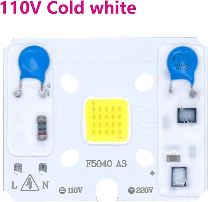 LED COB Chip Light 10W AC 110V AC220V No Need Driver Smart IC Bulb Lamp for DIY LED Floodlight Spotlight(110V Coldwhite)