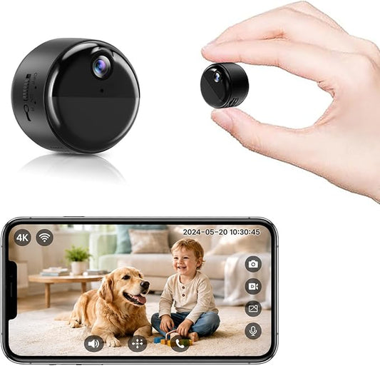 4K Mini Indoor Security Camera Wirless Nanny Cam with 60-Days Battery Life