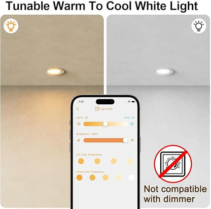 ILC BR30 LED Recessed Can Light Bulbs, Indoor Flood Light Bulb, Bluetooth APP Control, 2700K-6000K Tunable with Sleep/Wake Modes, E26 Base 10W 900LM (70W Equiv.), Fits 5"/6" Recessed Cans, 6 Pack