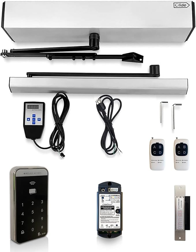 Olideauto Smart Home Door Opener WiFi Phone APP Remote Control Automatic Swing Door,Compatible with Alexa,Google Home,Voice Control Access with Wireless Access Keypad,Electric Strike,Receiver