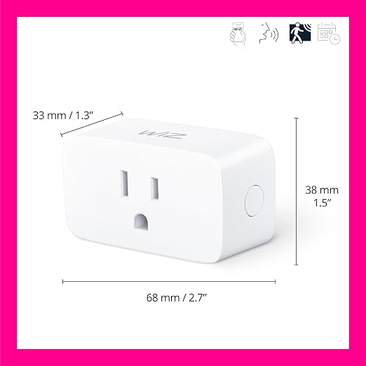 WiZ Smart Plug, Sunset to Sunrise Automation, Motion Detection, Control with Voice or App, Indoor Smart Plug Compatible with Alexa, Google Home and HomeKit, 1 Pack