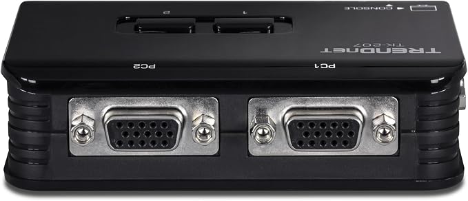 TRENDnet 2-Port USB KVM Switch, TK-207K | Control Two Computers with One Set of Console Controls,2048 x 1536 Resolution,60Hz Refresh Rate,All Required Cabling Included